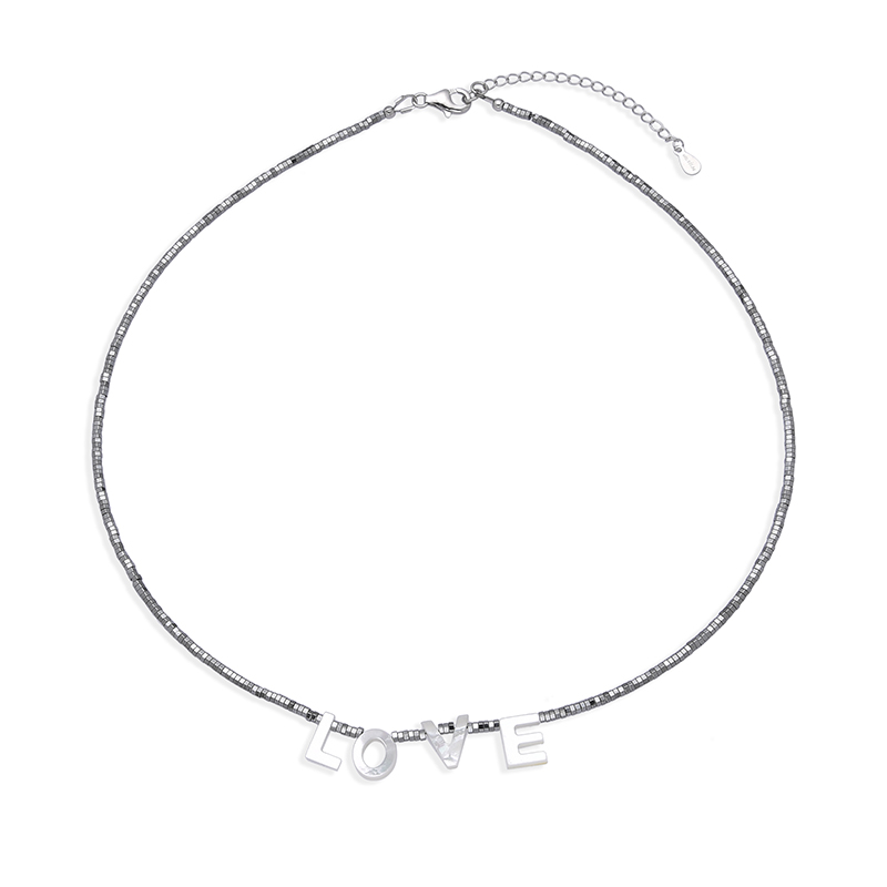 Edelstein-Silberhalskette