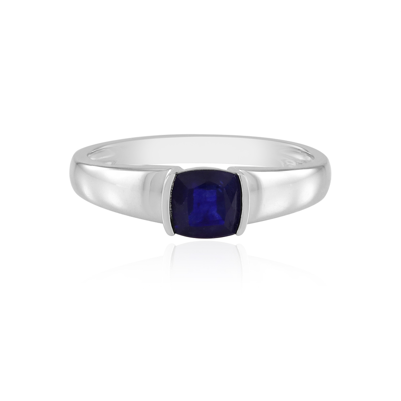 Blauer Madagaskar-Saphir-Silberring