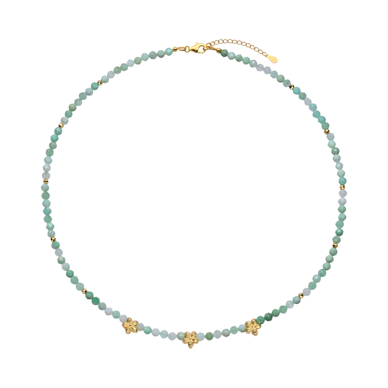 Chrysopras-Silberhalskette