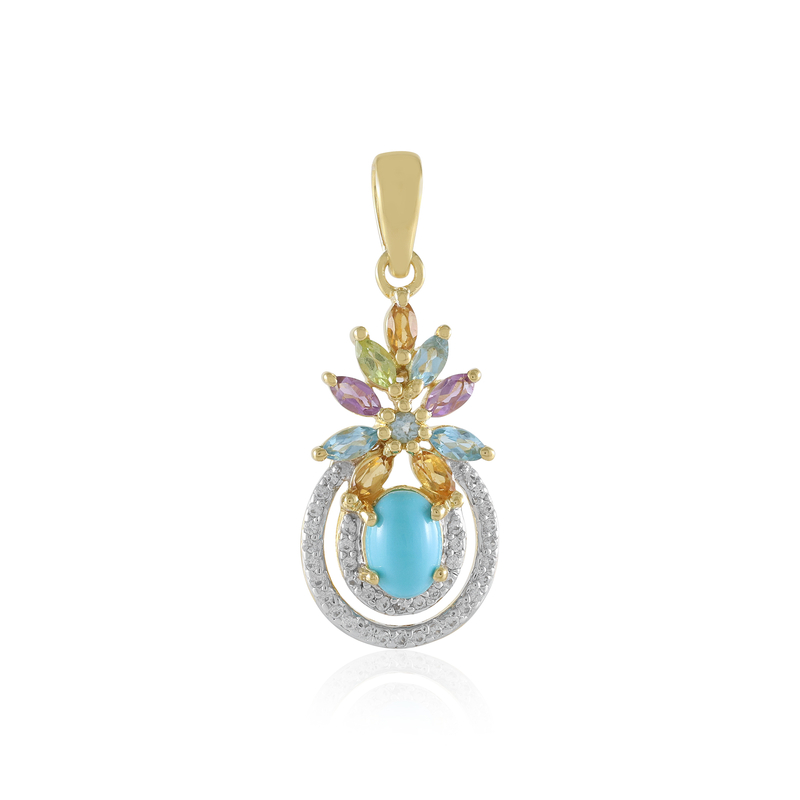 Edelstein-Silberanhänger