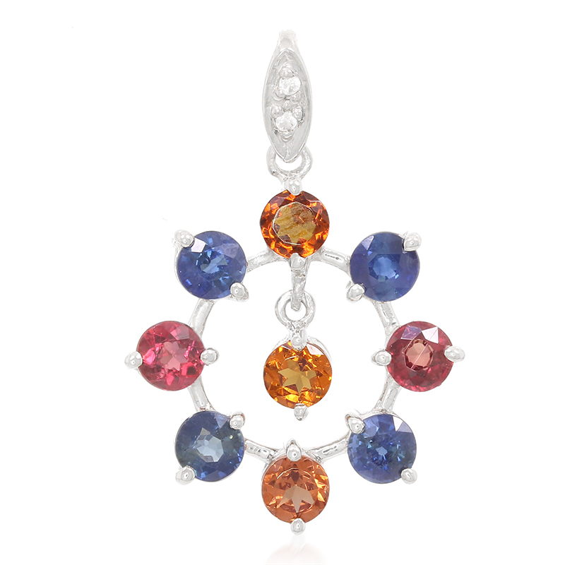 Edelstein-Silberanhänger