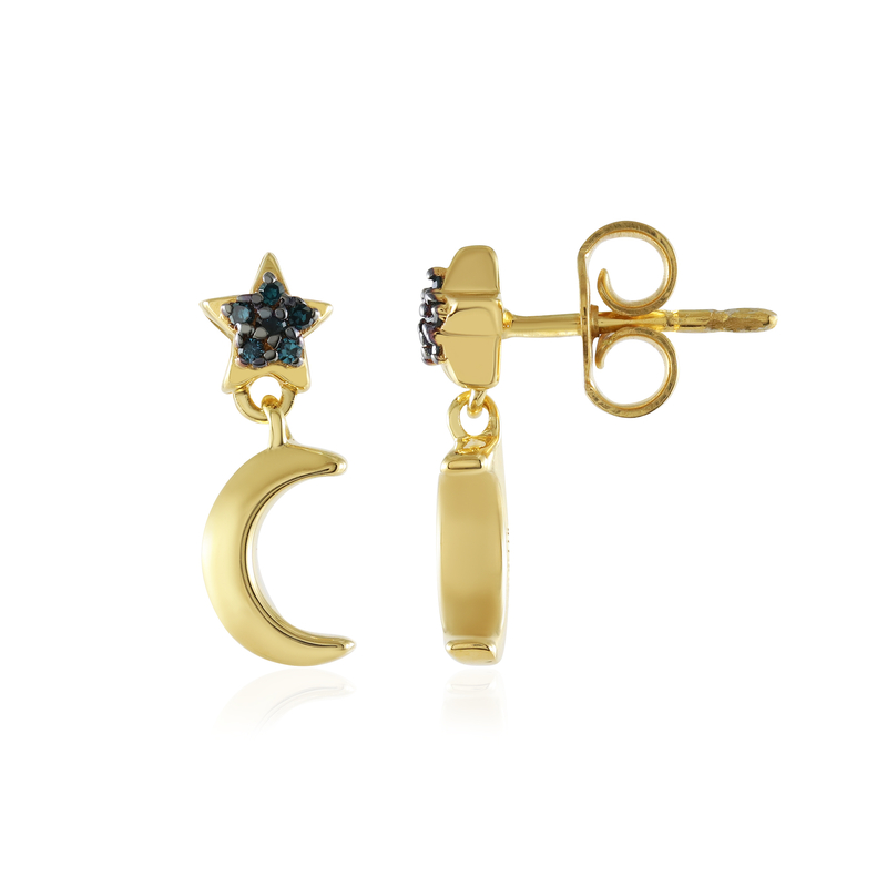 Blauer SI1 Diamant-Silberohrringe