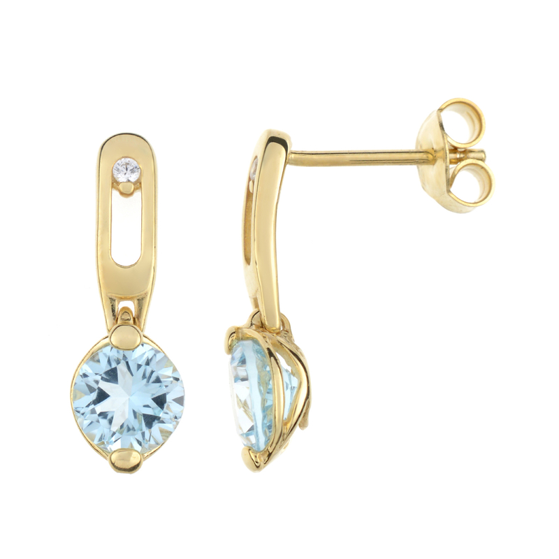 Himmelblauer Topas-Goldohrringe (dagen) Himmelblauer Topas-Goldohrringe (dagen)