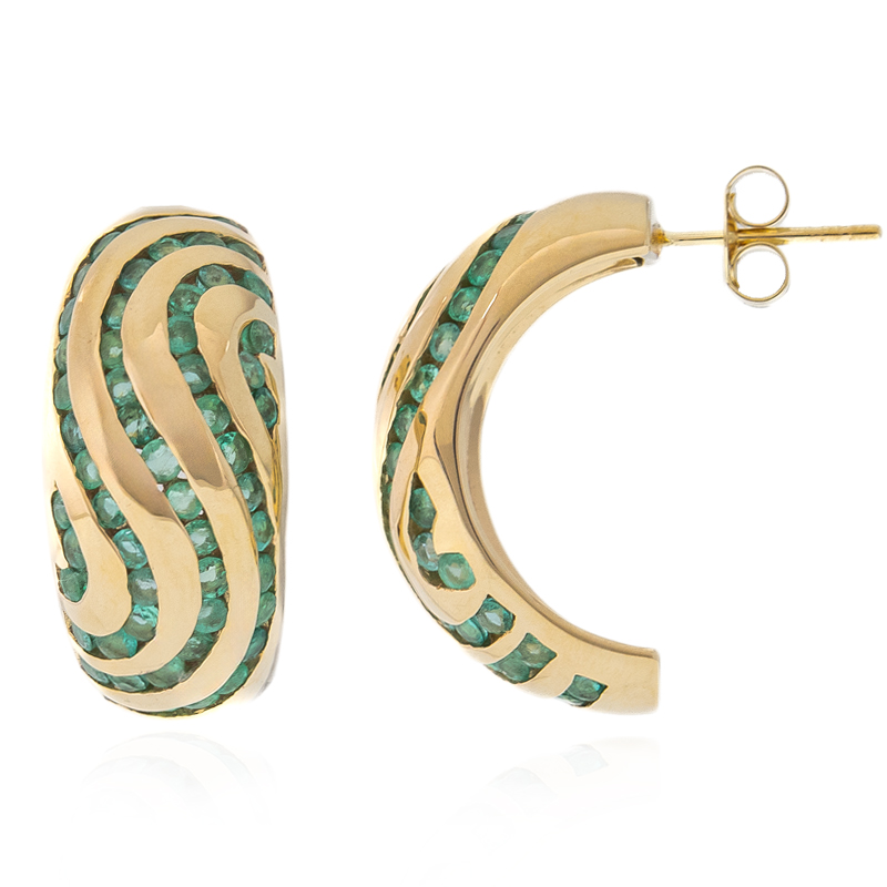 Russischer Smaragd-Goldohrringe (de Melo)