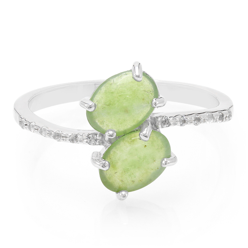 Kaiserlicher Chrysopras-Silberring