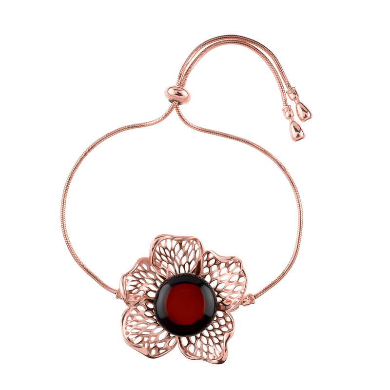 Baltischer Kirsch-Bernstein-Silberarmband (dagen)