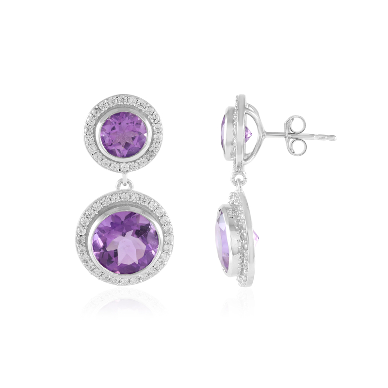 Uruguay-Amethyst-Silberohrringe (de Melo Essence)