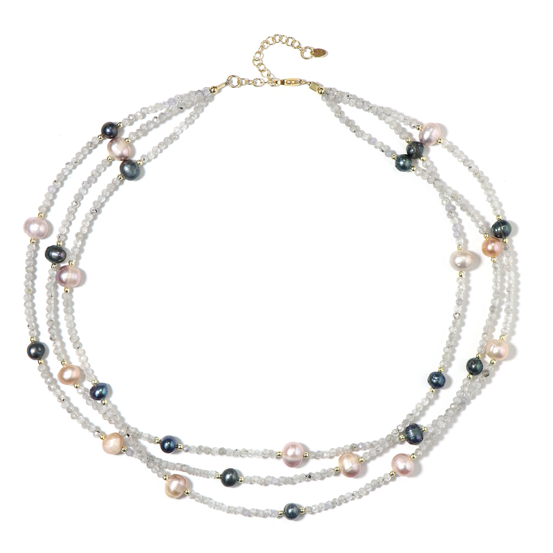 Edelstein-Silberhalskette (Riya)