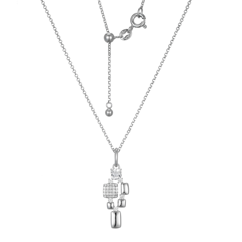 Edelstein-Silberhalskette (Adela Silber)