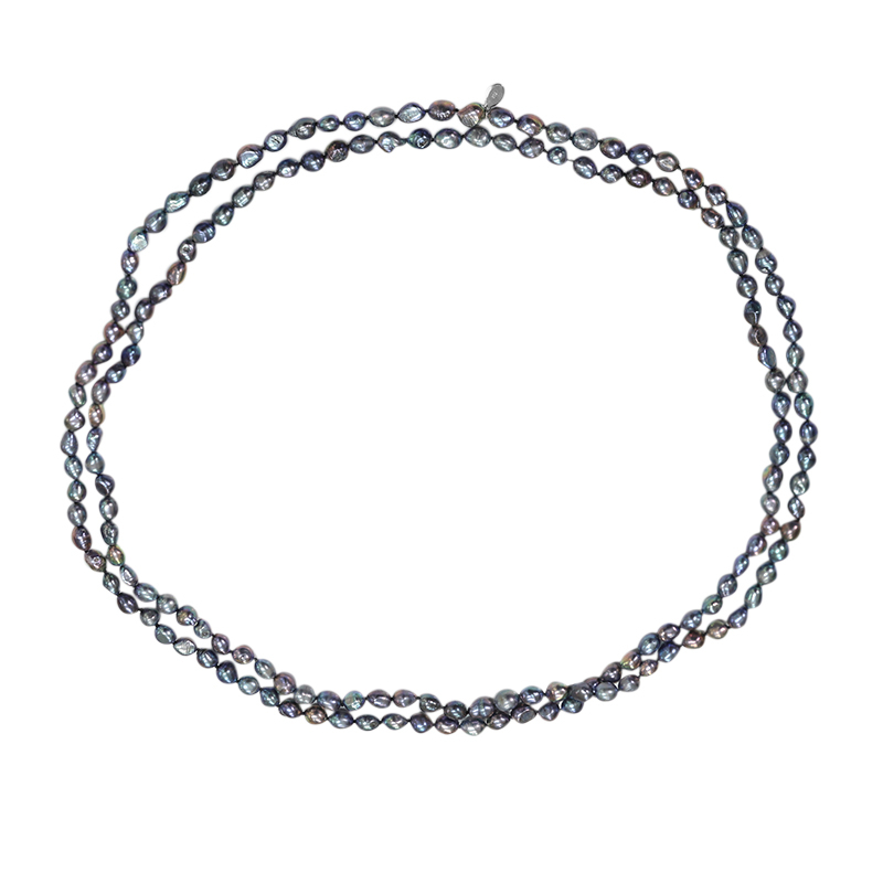 Mystik-Süßwasserzuchtperlen-Silberhalskette (TPC)