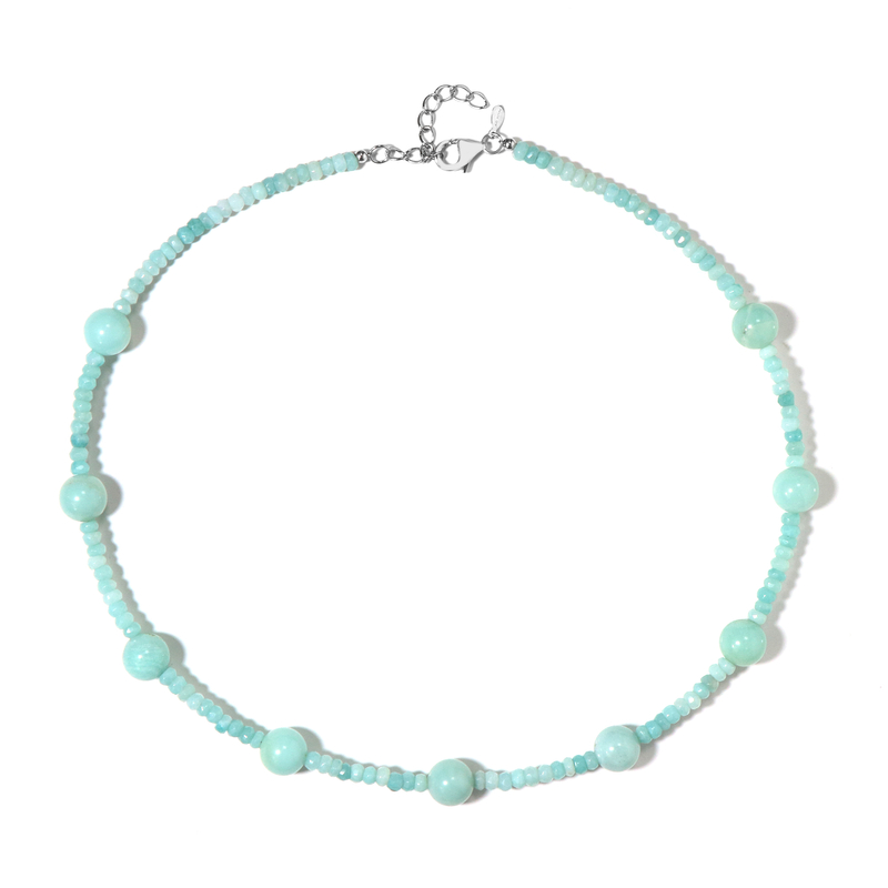 Amazonit-Silberhalskette