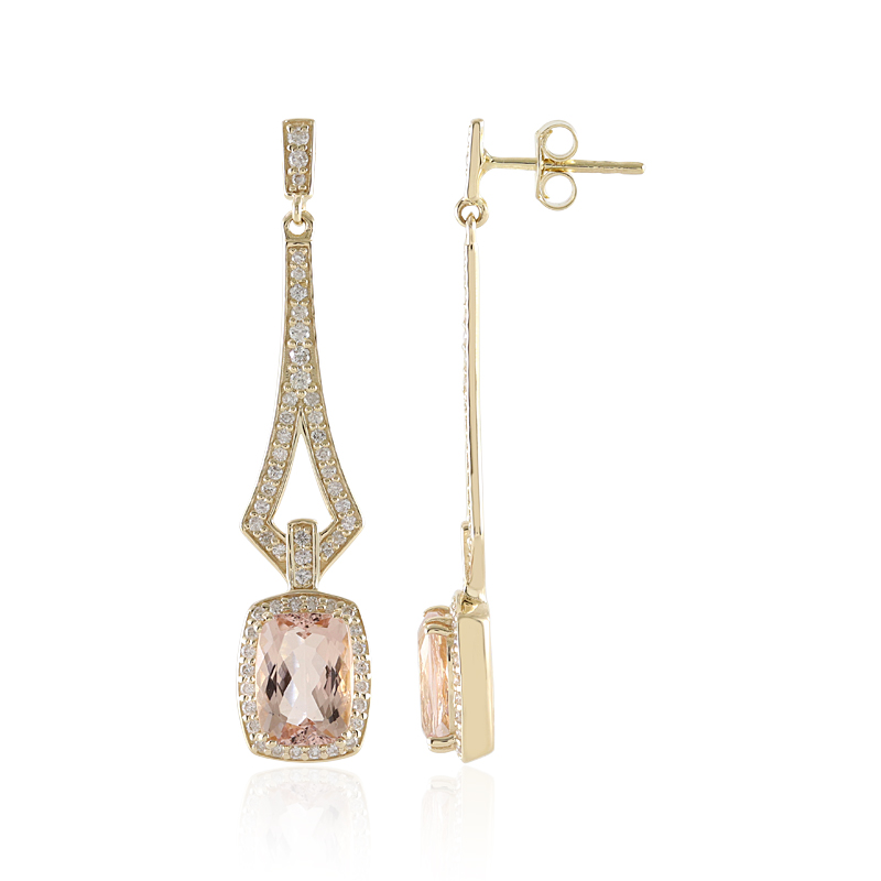 AAA-Madagaskar-Morganit-Goldohrringe (de Melo) AAA-Madagaskar-Morganit-Goldohrringe (de Melo)