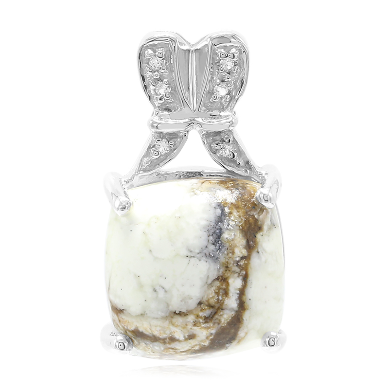 Magnesit-Silberanhänger