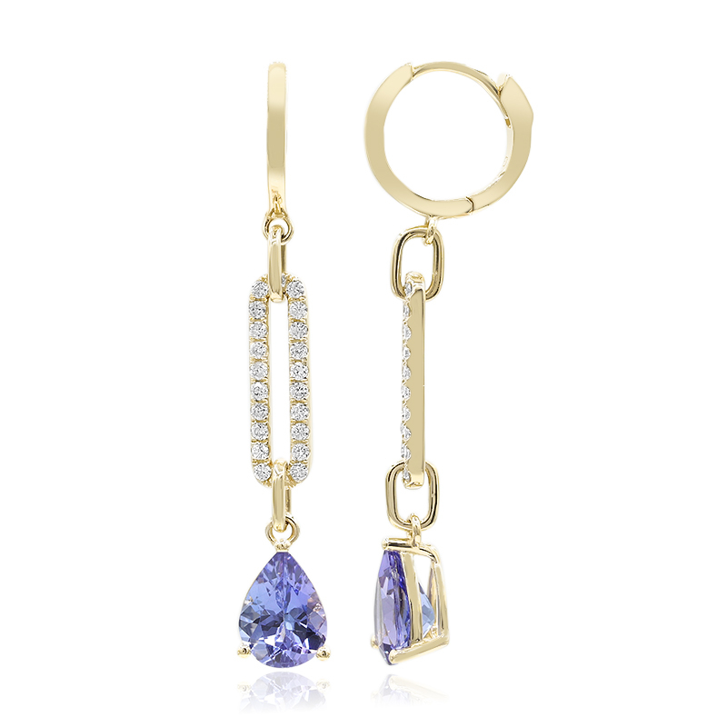 AAA-Tansanit-Goldohrringe (CIRARI) AAA-Tansanit-Goldohrringe (CIRARI)