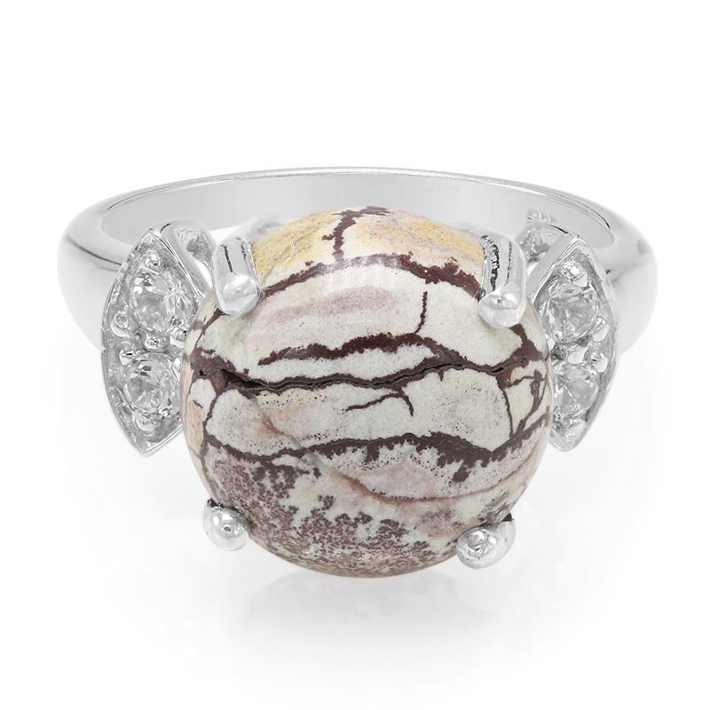 Sonora-Dendriten-Jaspis-Silberring