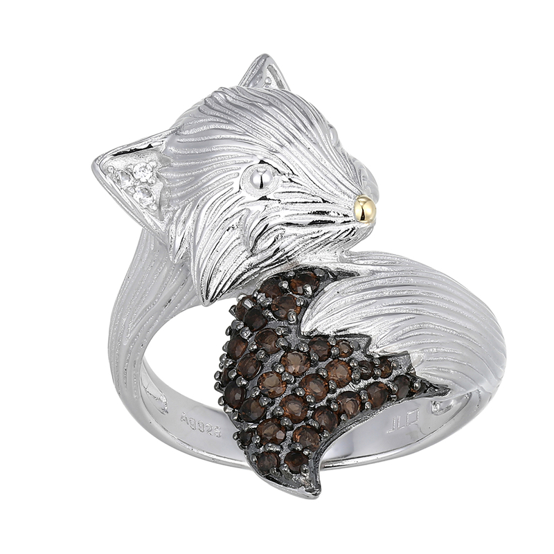 Rauchquarz-Silberring (Adela Silber)