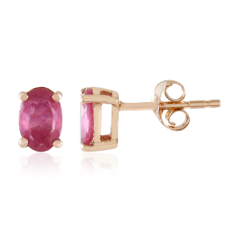Pinkfarbener Madagaskar-Saphir-Goldohrringe