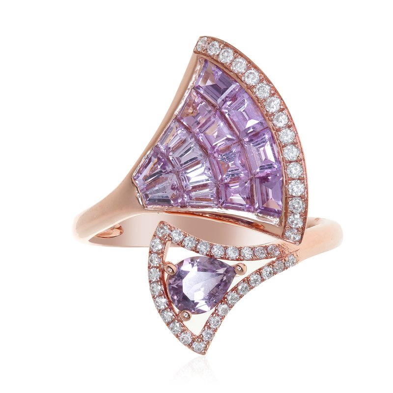 Pinkfarbener Saphir-Goldring (CIRARI)