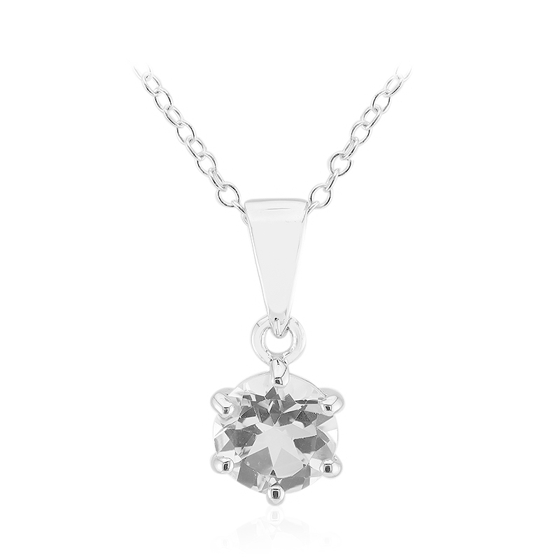 Weißer Topas-Silberhalskette