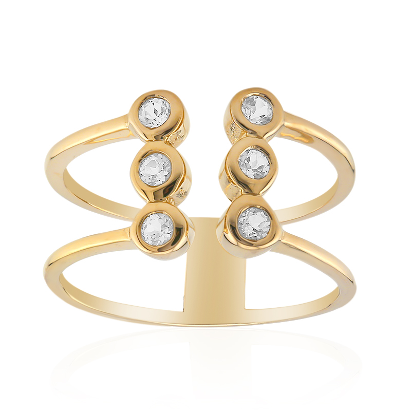 Weißer Topas-Silberring