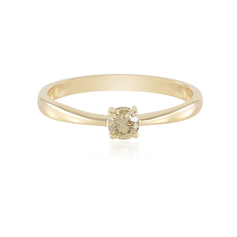 I2 Schokoladen-Brillant-Goldring (SUHANA)
