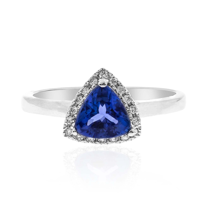 AAA-Tansanit-Goldring - Farbe: Blau
