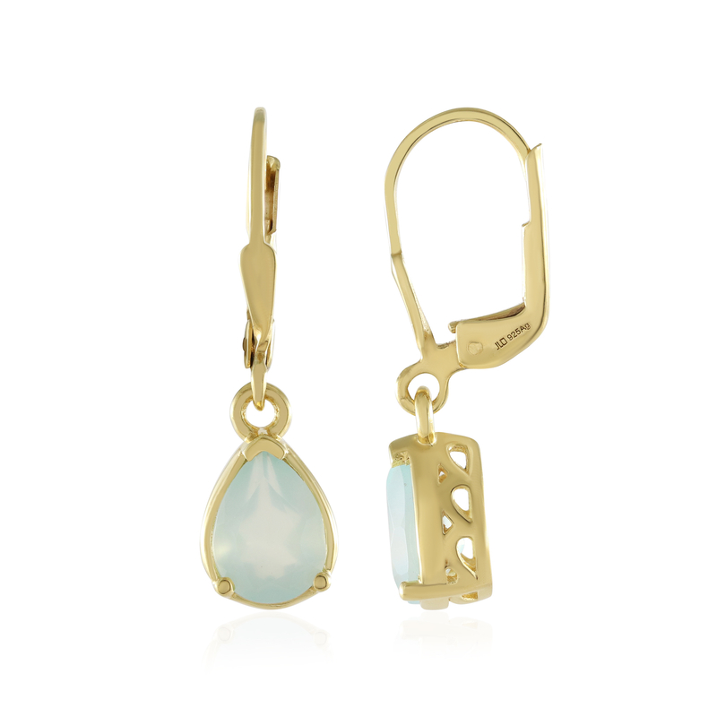 Aqua-Chalzedon-Silberohrringe