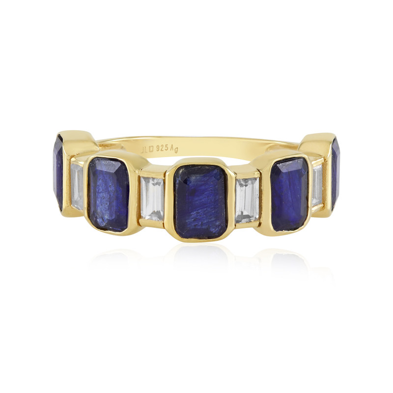 Blauer Madagaskar-Saphir-Silberring
