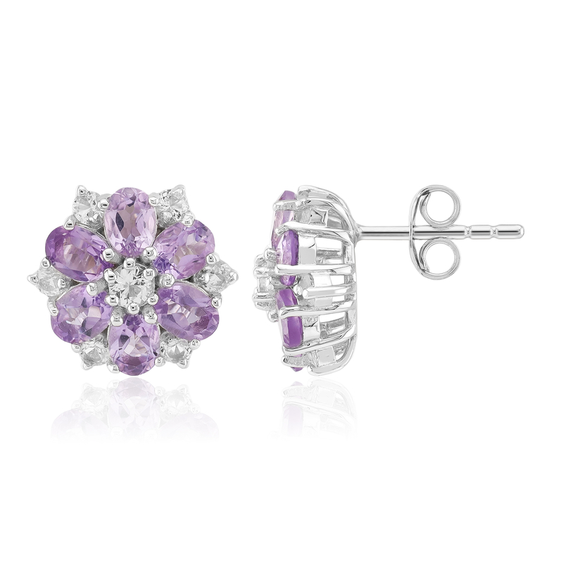 Amethyst-Silberohrringe