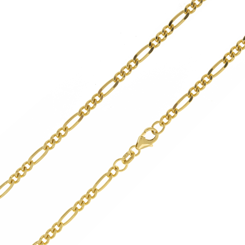 Silber-Figarokette – 9,25 g – 45 cm – vergoldet