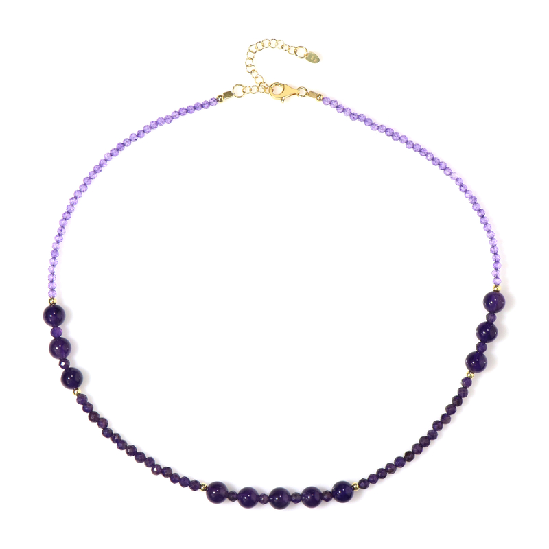 Sambia-Amethyst-Silberhalskette