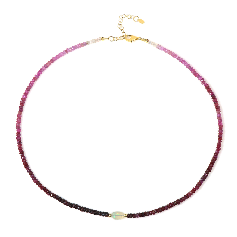 Edelstein-Silberhalskette