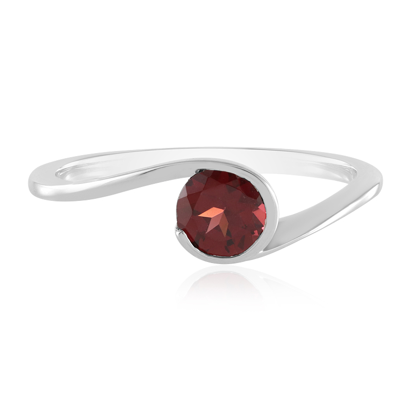 Mosambik-Granat-Silberring