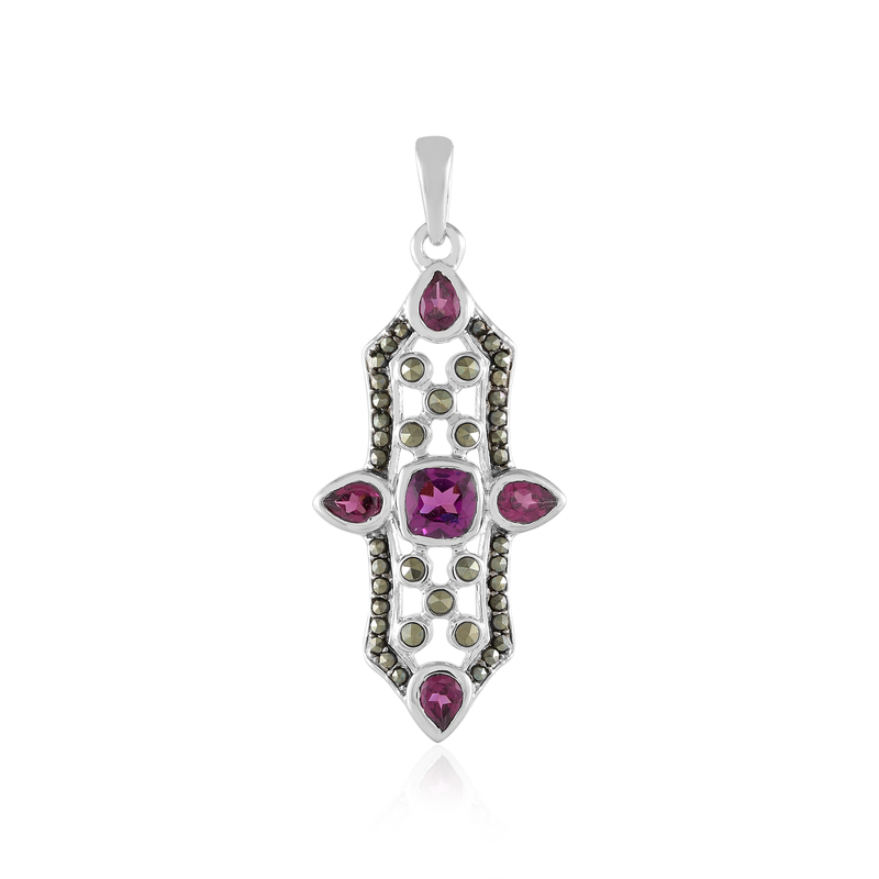 Rhodolith-Silberanhänger