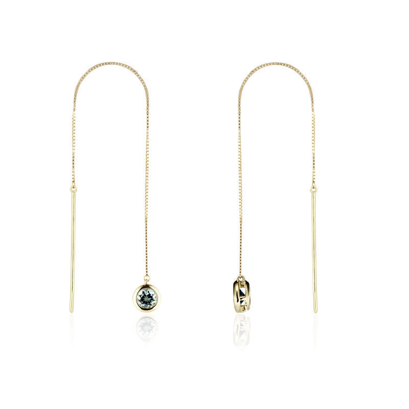 Brasilianischer Aquamarin-Goldohrringe (CUSTODANA) Brasilianischer Aquamarin-Goldohrringe (CUSTODANA)