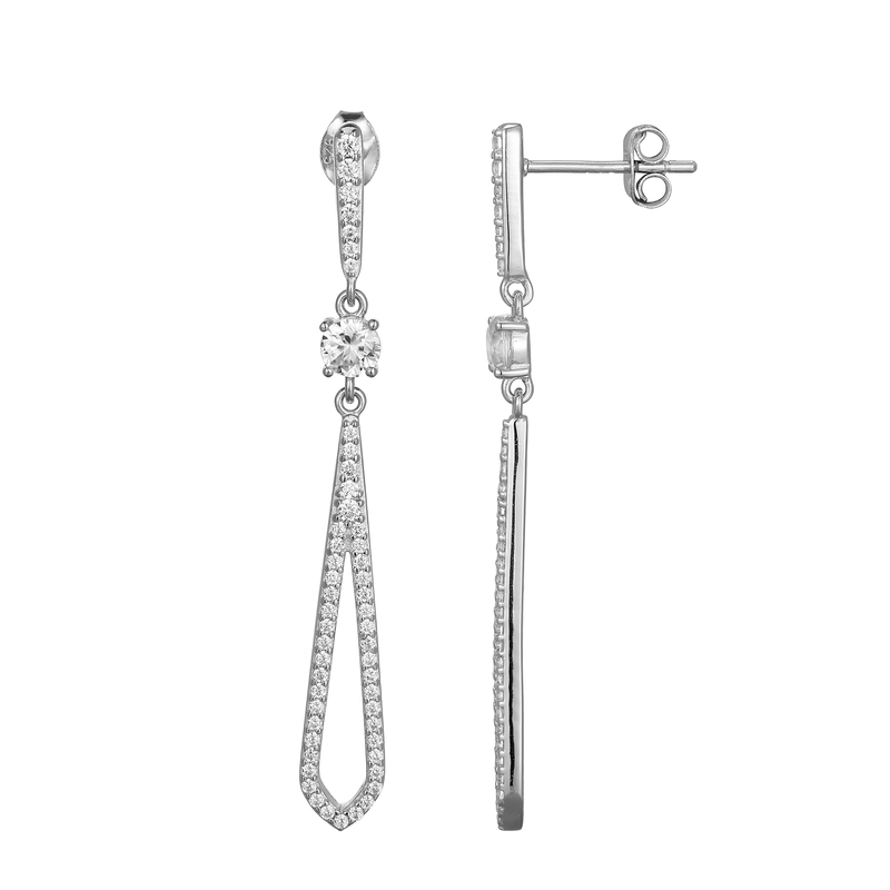 Zirkon-Silberohrringe
