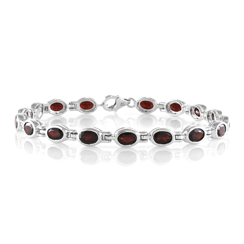 Mosambik-Granat-Silberarmband