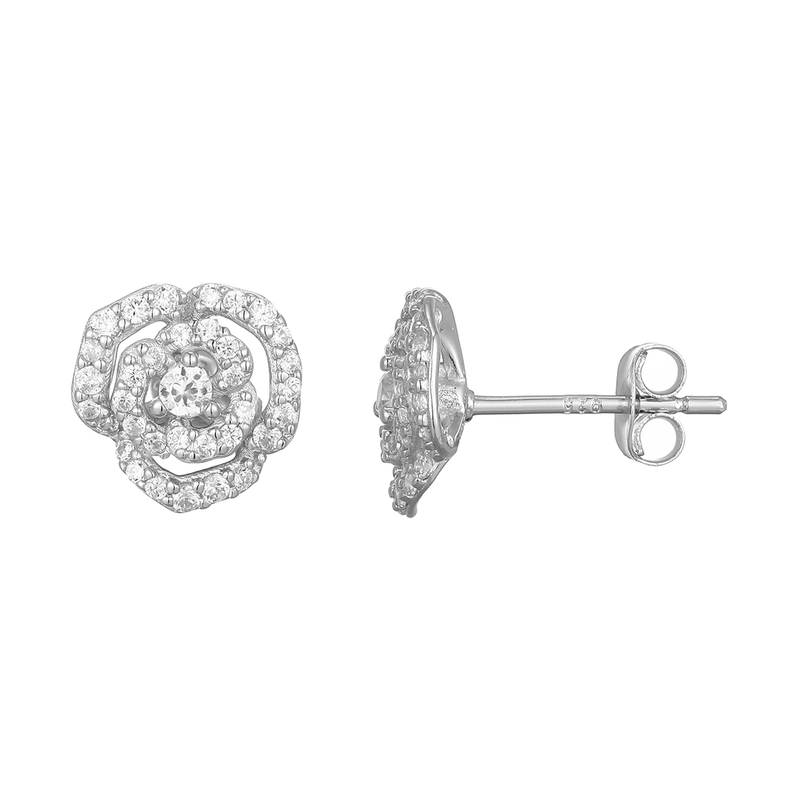 Zirkon-Silberohrringe