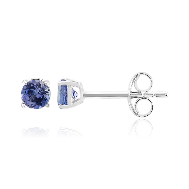 Tansanit-Silberohrringe