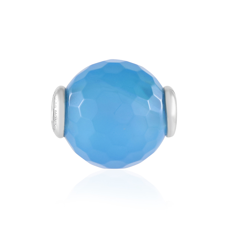 Blauer Achat-Silberanhänger (MONOSONO COLLECTION)