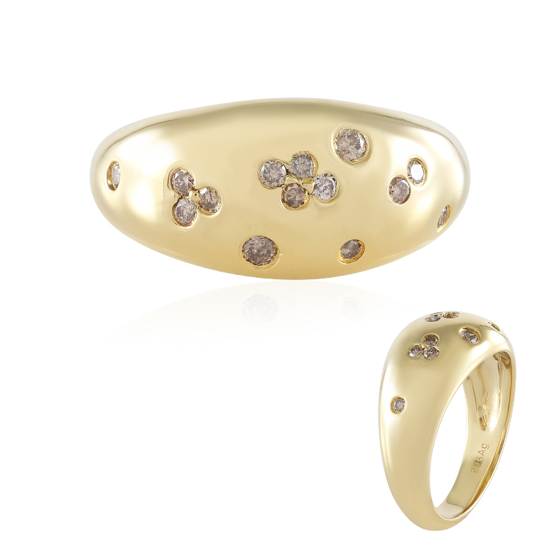 I2 Schokoladen-Brillant-Silberring