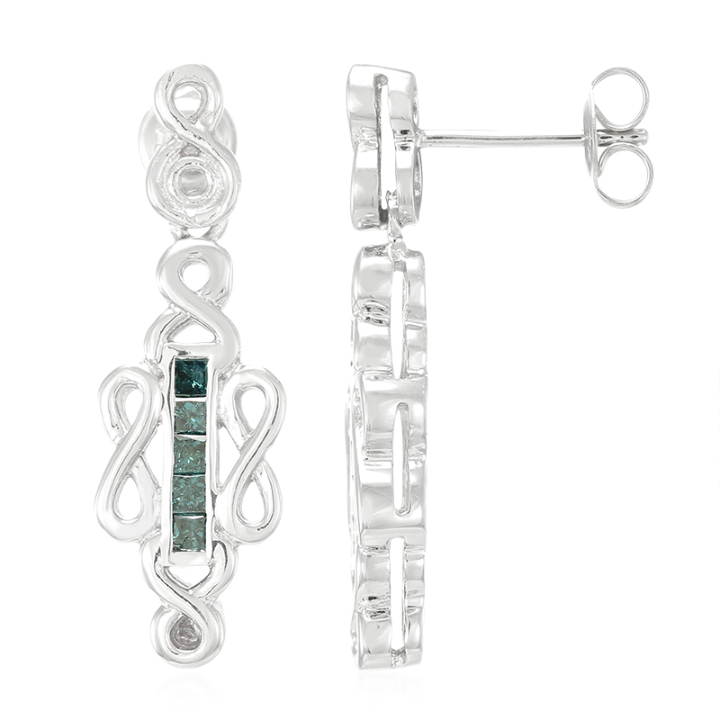 Fancy-Diamant-Silberohrringe