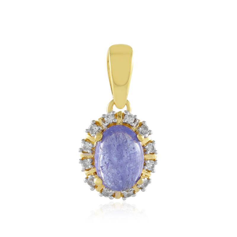 Tansanit-Silberanhänger