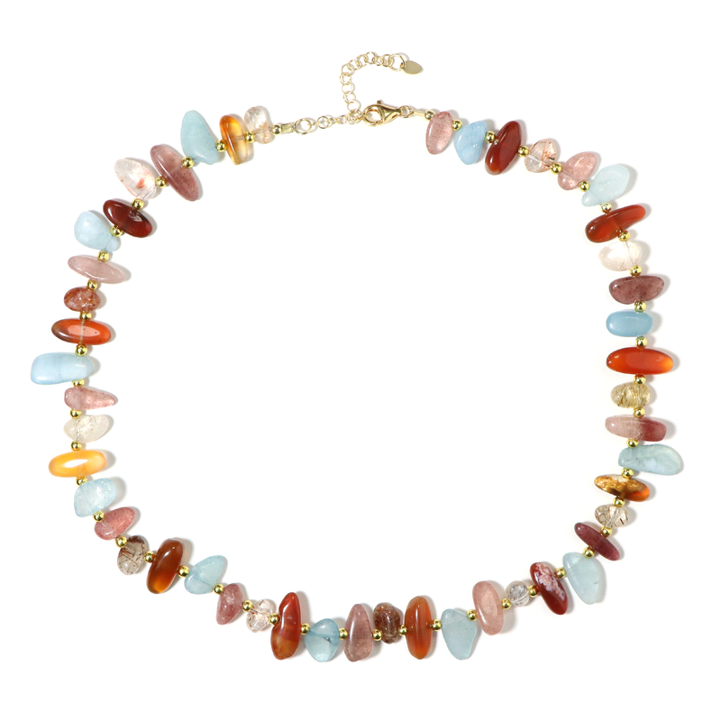 Edelstein-Silberhalskette (Riya)