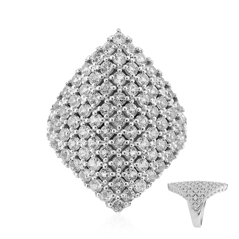 Weißer Topas-Silberring Weißer Topas-Silberring