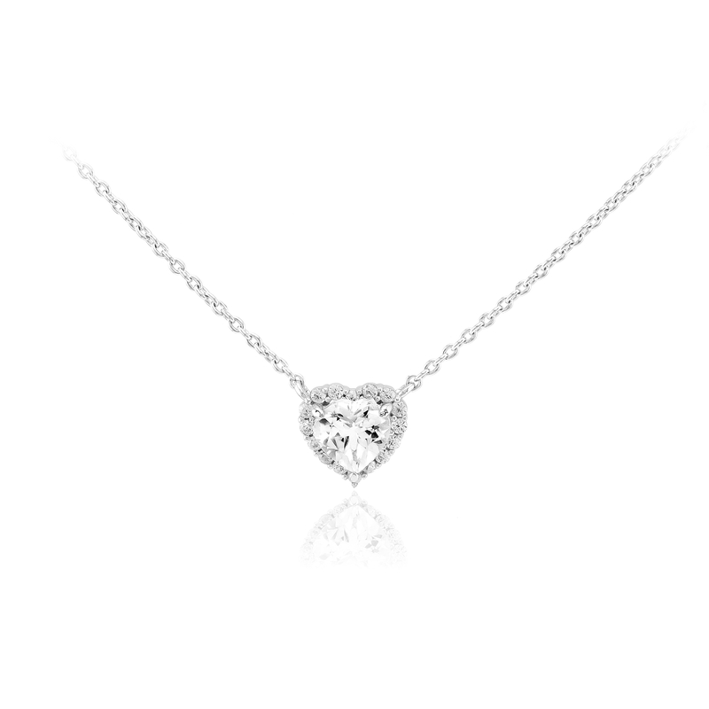 Weißer Topas-Silbercollier