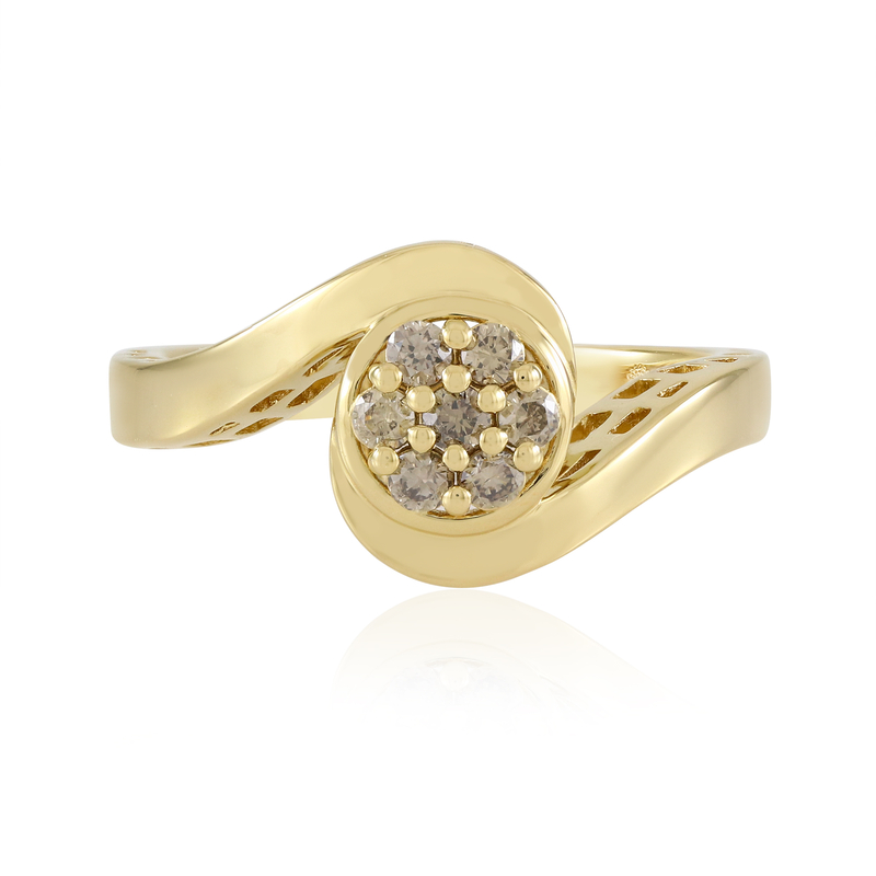 I2 Champagner-Brillant-Silberring (Ornaments by de Melo)
