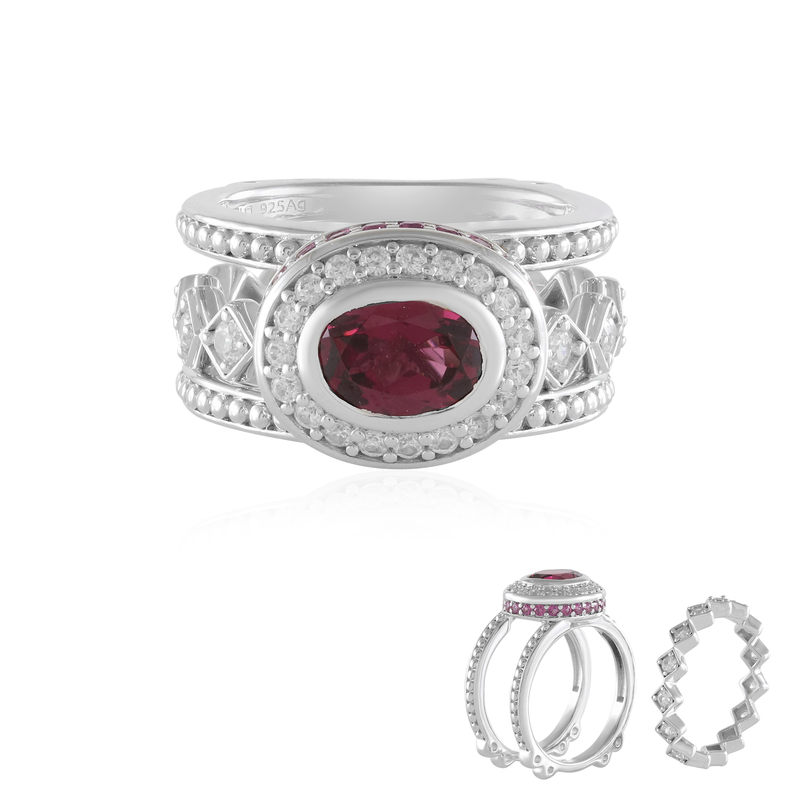 Malawi-Granat-Silberring (Dallas Prince Designs)