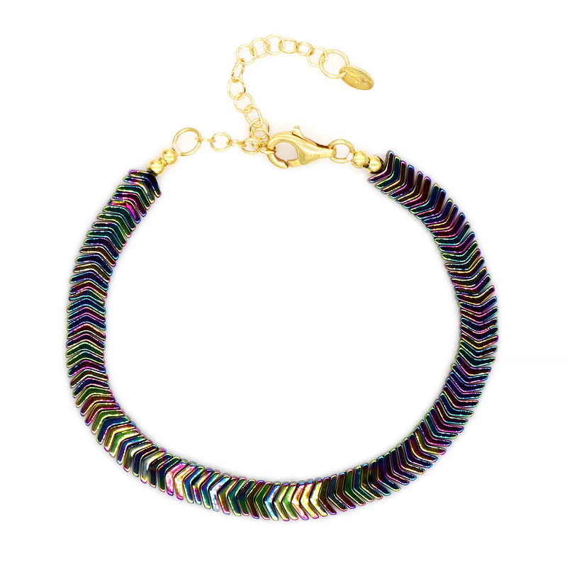 Mystik-Hämatit-Silberarmband