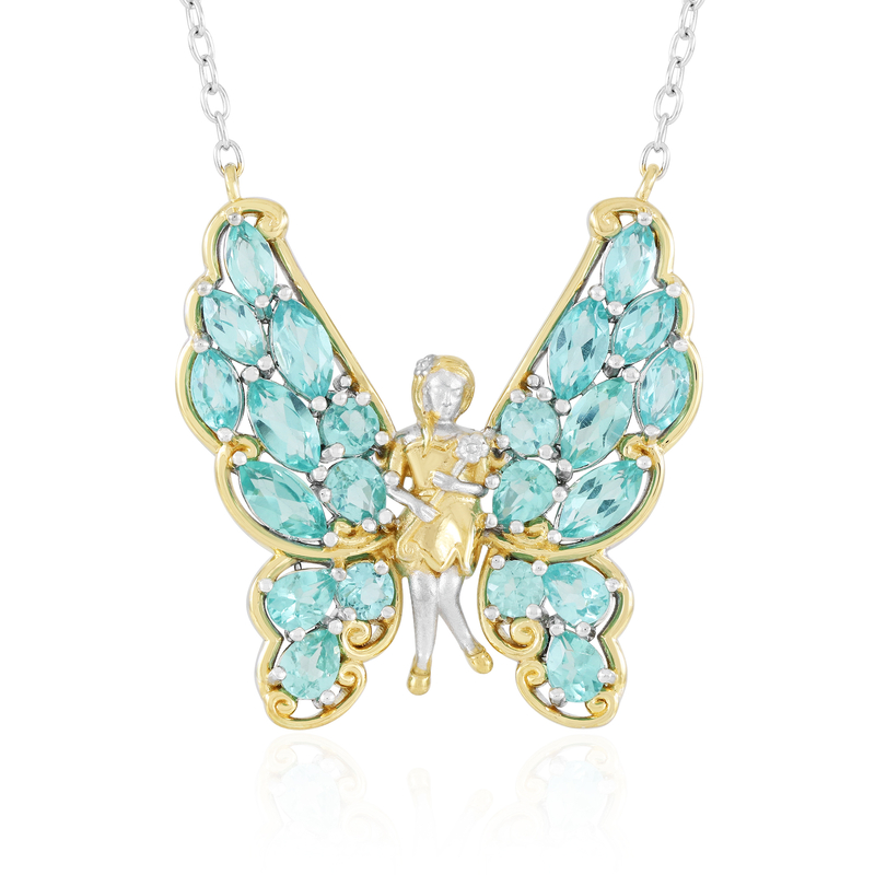 Grüner Fluorapatit-Silbercollier (Gems en Vogue)